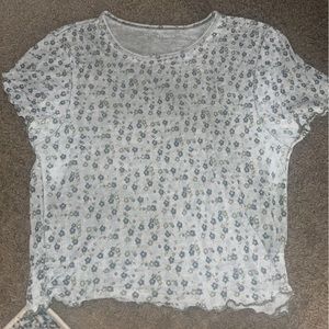 American Eagle Green Flower Top